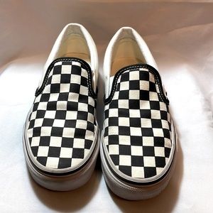 White and Black Checkered Vans